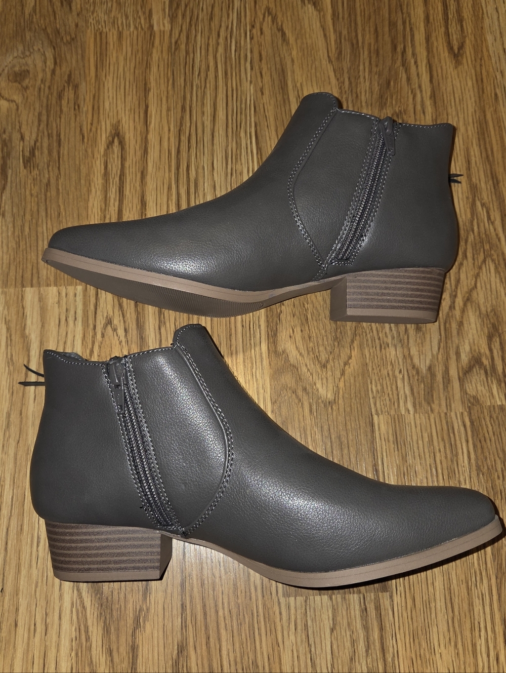 Women's Grey Ankle Booties - Picture 4 of 4